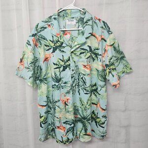 Old Navy Hawaiian Shirt Flamingo Beach Tropical Resort Vacation XL